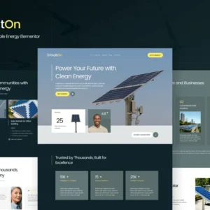 Solar & Renewable Energy Elementor Template – 24Volton
