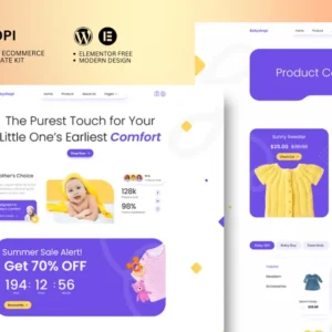 Baby Shop Elementor Template Kit – Babyshopi