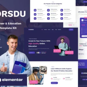 Online Courses & Education Elementor Template Kit – Corsdu
