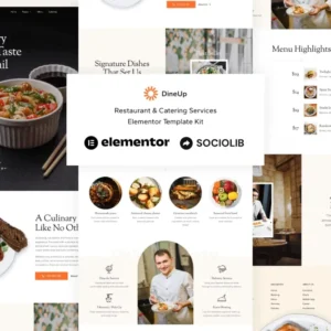 Restaurant & Catering Service Elementor Template Kit – DineUp