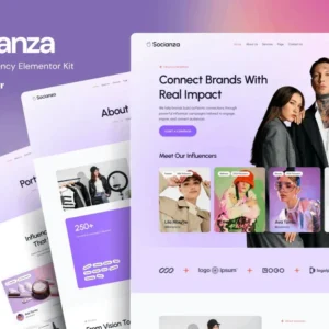Influencer Agency Elementor Template Kit – Socianza