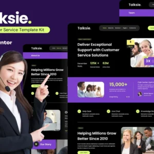Customer Service Website Elementor Template Kit – Talksie