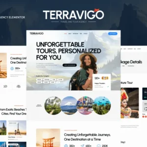 Travel & Tour Agency Elementor Template kit – TerraviGo