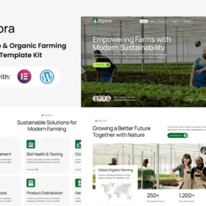 Agriculture & Organic Farming Elementor Template Kit – Aglora