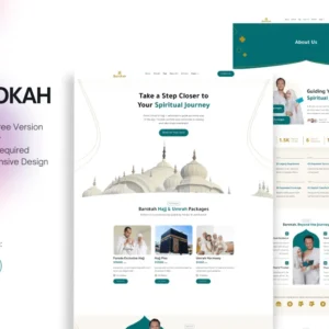 Hajj & Umrah Tour Travel Elementor Template Kit – Barokah
