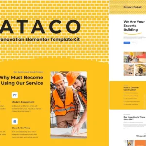 Home Renovation & Construction Elementor Template Kit – Bataco