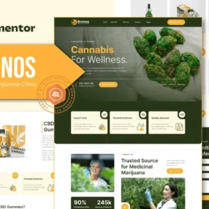 Medical Marijuana Elementor Template Kit – Bronos
