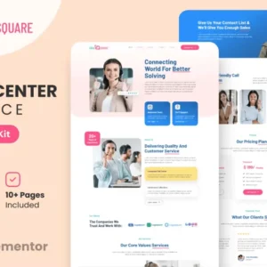 Call Center & Support Company Elementor Template Kit – Call Square