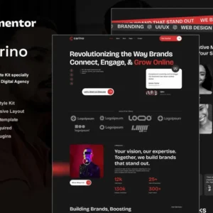 Dark Themed Digital Agency Elementor Template Kit – Carino