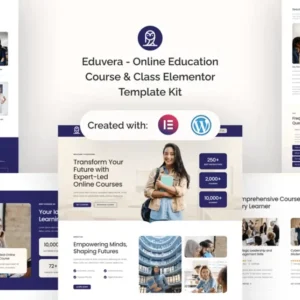 Online Education Course & Class Elementor Template Kit – Eduvera