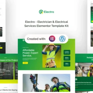 Electrician & Electrical Services Elementor Template Kit – Electro