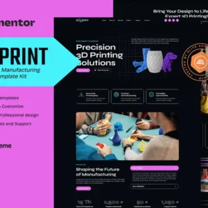 3D Printing & Manufacturing Elementor Template Kit – G3DPrint