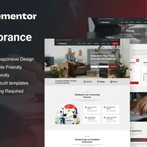 Insurance Agency Elementor Pro Template Kit – Gorance