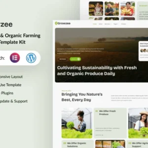 Agriculture & Organic Farming Elementor Template Kit – Growzee