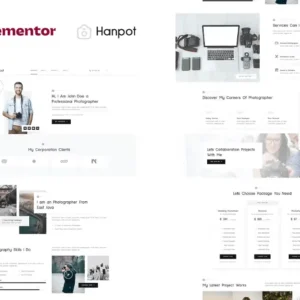 Personal Photographer & Portfolio Showcase Elementor Template Kit – Hanpot