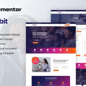 Broadband & Internet Service Provider Elementor Pro Template Kit – Kebit