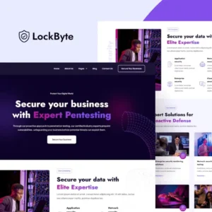 Cyber Security Services Elementor Pro Template Kit – LockByte