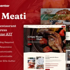 Meat Restaurant Elementor Template Kit – Meati