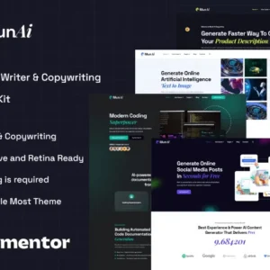 AI Writer & Copywriting App Elementor Template Kit – MunAi