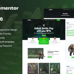 Game NFT Elementor Template Kit – Neftro