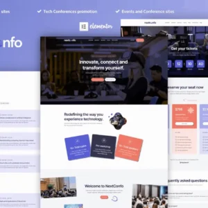 Events & Conference Elementor Pro Template Kit – NextConfo
