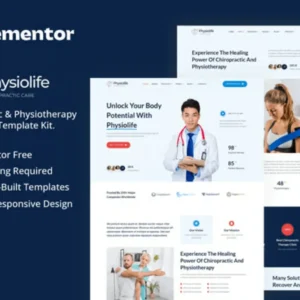 Chiropractic & Physiotherapy Elementor Template Kit – Physiolife