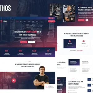 Fitness Center & Clubhouse Elementor Template Kit – Pithos