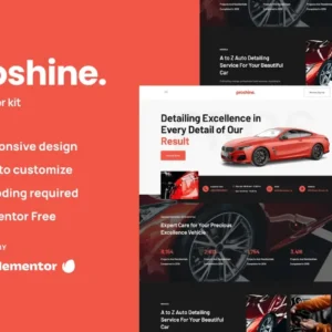 Car Detailing & Auto Service Elementor Template Kit – Proshine