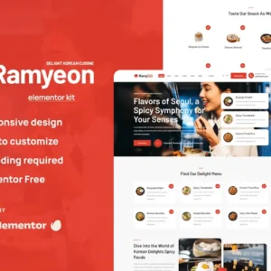 Korean Restaurant Elementor Template Kit – Ramyeon
