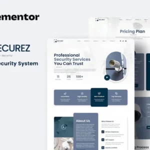 CCTV & Security System Elementor Template Kit – Securez