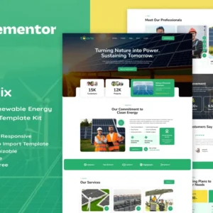 Solar & Renewable Energy Elementor Template Kit – Solarix