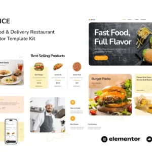 Fast Food & Delivery Restaurant Elementor Template Kit – Spice