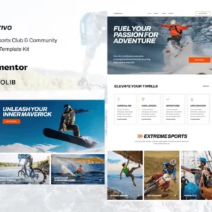 Extreme Sports Club & Community Elementor Template Kit – Sportivo