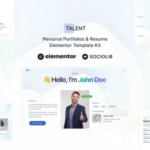 Personal Portfolios & Resume Elementor Template Kit – Talent