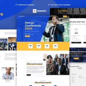 Event & Conference Elementor Pro Template Kit – TechyEve