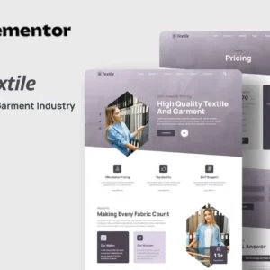 Garment Industry Elementor Template Kit – Textiles