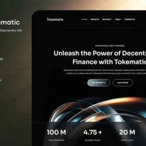 Crypto Defi Launch Elementor Template Kit – Tokematic
