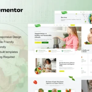 Organic Food & Vegetarian Elementor Template Kit – Veganza