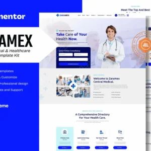 Doctor, Medical & Healthcare Elementor Template Kit – Zaramex