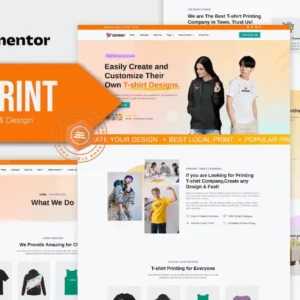 Print T-shirt & Design Elementor Pro Template Kit – Zeprint