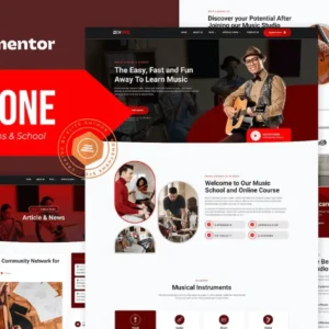 Music Lessons & School Elementor Template Kit – Zevone