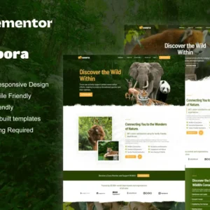 Safari & Zoo Elementor Pro Template Kit – Zoora