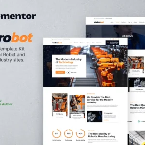 Industrial Robot & Machine Industry Elementor Template Kit – Astrobot