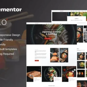 Japanese Restaurant & Sushi Bar Elementor Template Kit – Egao