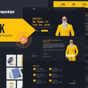 Resume CV & Portfolio Elementor Template Kit – Jonk