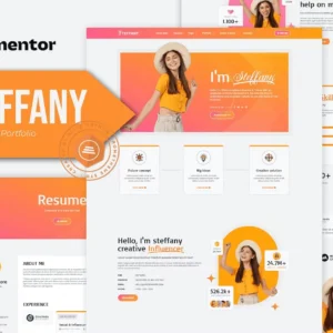 CV Resume Elementor Pro Template Kit – Steffany